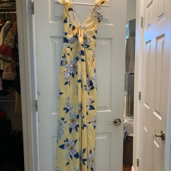 Yellow flowered jumpsuit - Picture 2 of 2